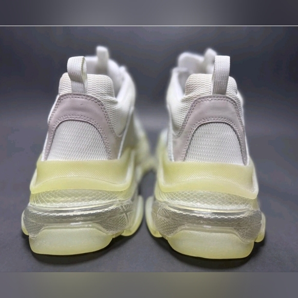 Balenciaga Men White Triple S Clear Sole Lw Top Sneakers EU 44 Size 11 US - Picture 6 of 10